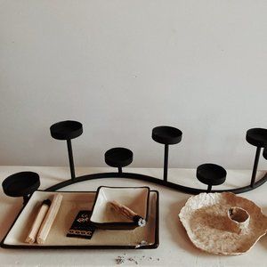 vintage wrought iron candle holder